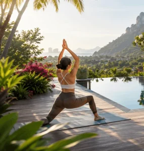 Healthy tropical lifestyle at an eco pool villa in Hua Hin, Thailand